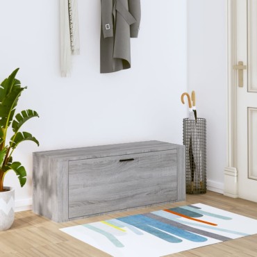 vidaXL Παπουτσοθήκη Επιτοίχια Sonoma Γκρι 100x35x38cm Επεξ. Ξύλο