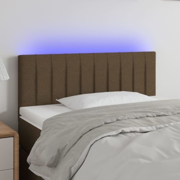 vidaXL Κεφαλάρι Κρεβατιού LED Σκούρο Καφέ 80x5x78/88cm Υφασμάτινο 1 τεμ.