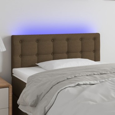 vidaXL Κεφαλάρι Κρεβατιού LED Σκούρο Καφέ 80x5x78/88cm Υφασμάτινο 1 τεμ.
