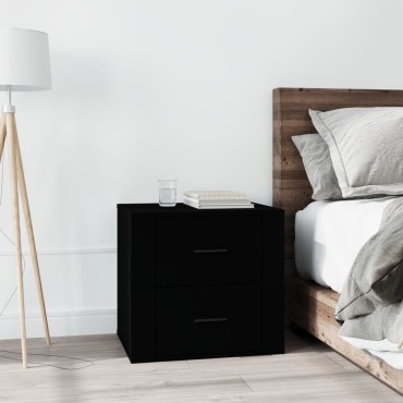 vidaXL Κομοδίνο Μαύρο 50x39x47cm 1 τεμ.