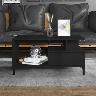 vidaXL Τραπεζάκι Σαλονιού Μαύρο 90x49x45cm Επεξεργασμένο Ξύλο 1 τεμ.