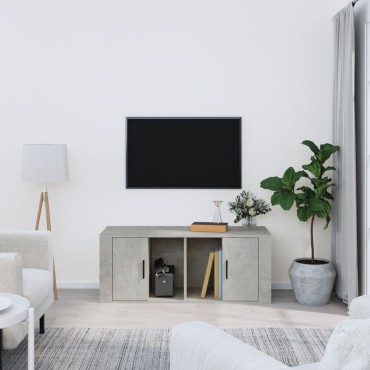 vidaXL Έπιπλο Τηλεόρασης Γκρι Σκυρ. 100x35x40cm Επεξ. Ξύλο