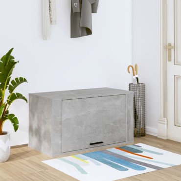 vidaXL Παπουτσοθήκη Επιτοίχια Γκρι Σκυρ. 70x35x38cm Επεξεργ. Ξύλο