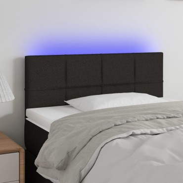 vidaXL Κεφαλάρι Κρεβατιού LED Μαύρο 100x5x78/88cm Υφασμάτινο 1 τεμ.
