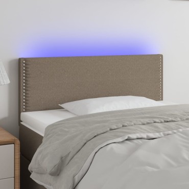 vidaXL Κεφαλάρι Κρεβατιού LED Taupe 90x5x78/88cm Υφασμάτινο 1 τεμ.