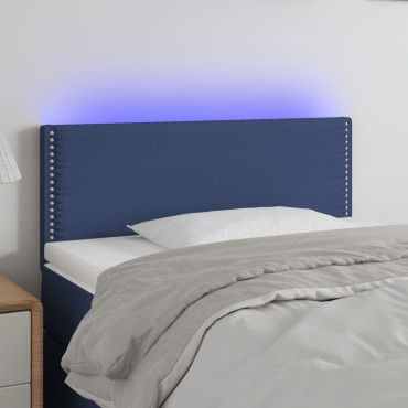 vidaXL Κεφαλάρι Κρεβατιού LED Μπλε 100x5x78/88cm Υφασμάτινο 1 τεμ.