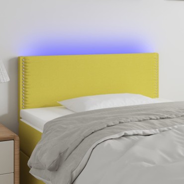 vidaXL Κεφαλάρι Κρεβατιού LED Πράσινο 100x5x78/88cm Υφασμάτινο 1 τεμ.