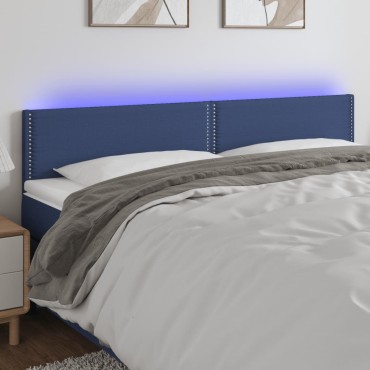 vidaXL Κεφαλάρι Κρεβατιού LED Μπλε 200x5x78/88cm Υφασμάτινο 1 τεμ.