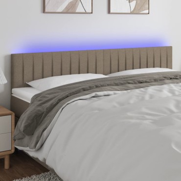 vidaXL Κεφαλάρι Κρεβατιού LED Taupe 180x5x78/88cm Υφασμάτινο 1 τεμ.