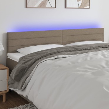vidaXL Κεφαλάρι Κρεβατιού LED Taupe 180x5x78/88cm Υφασμάτινο 1 τεμ.