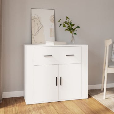 vidaXL Ντουλάπι Λευκό 80x33x70cm από Επεξεργασμένο Ξύλο 1 τεμ.