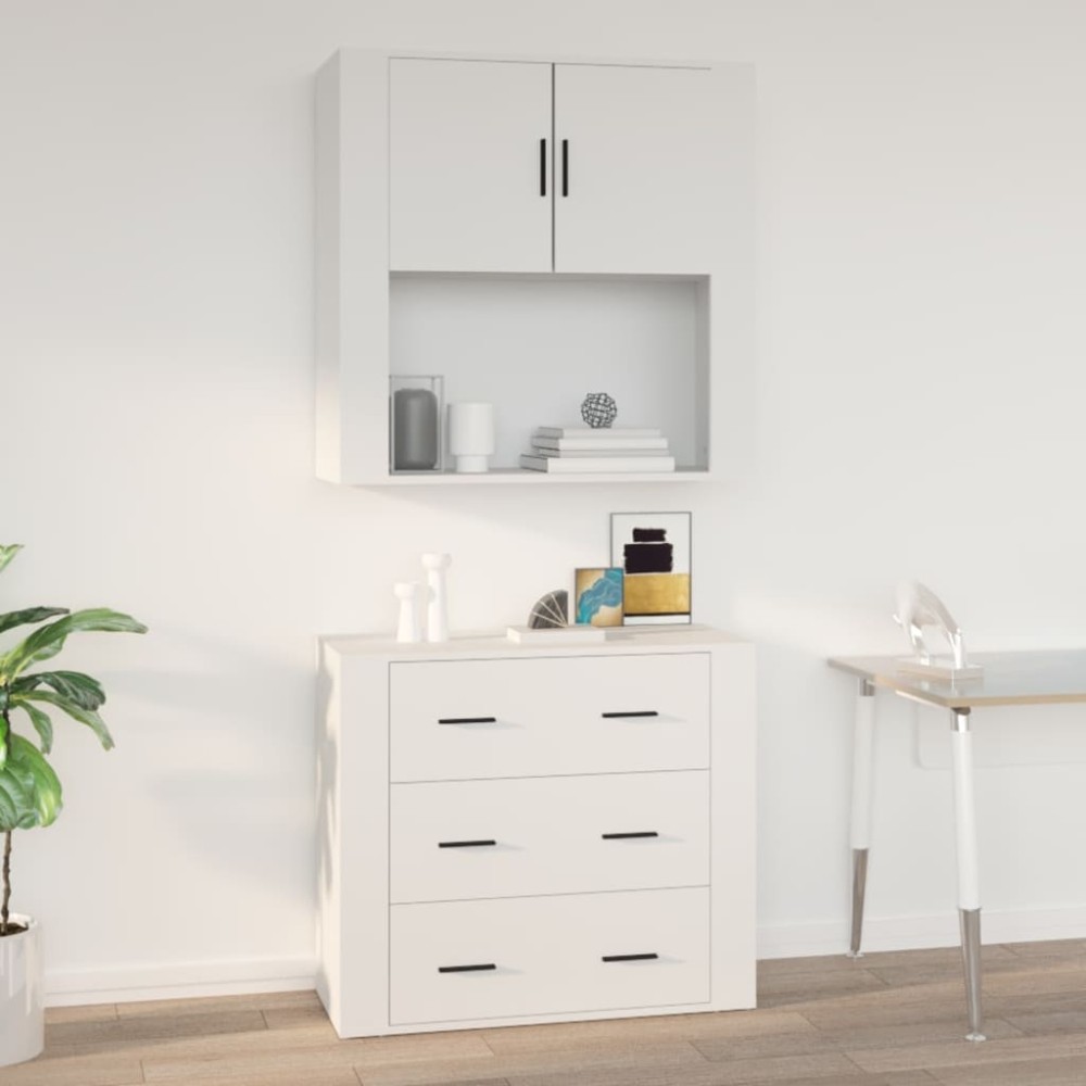 vidaXL Ντουλάπι Τοίχου Λευκό 80x33x80cm από Επεξεργασμένο Ξύλο 1 τεμ.