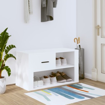 vidaXL Παπουτσοθήκη Λευκή 80x35x45cm από Επεξεργασμένο Ξύλο