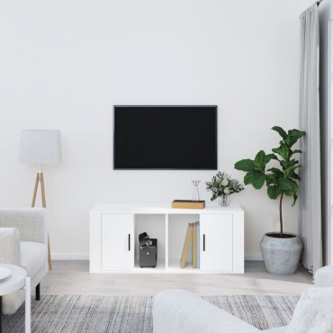 vidaXL Έπιπλο Τηλεόρασης Λευκό 100x35x40cm Επεξ. Ξύλο