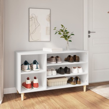 vidaXL Παπουτσοθήκη Λευκή 102x36x60cm από Επεξεργασμένο Ξύλο