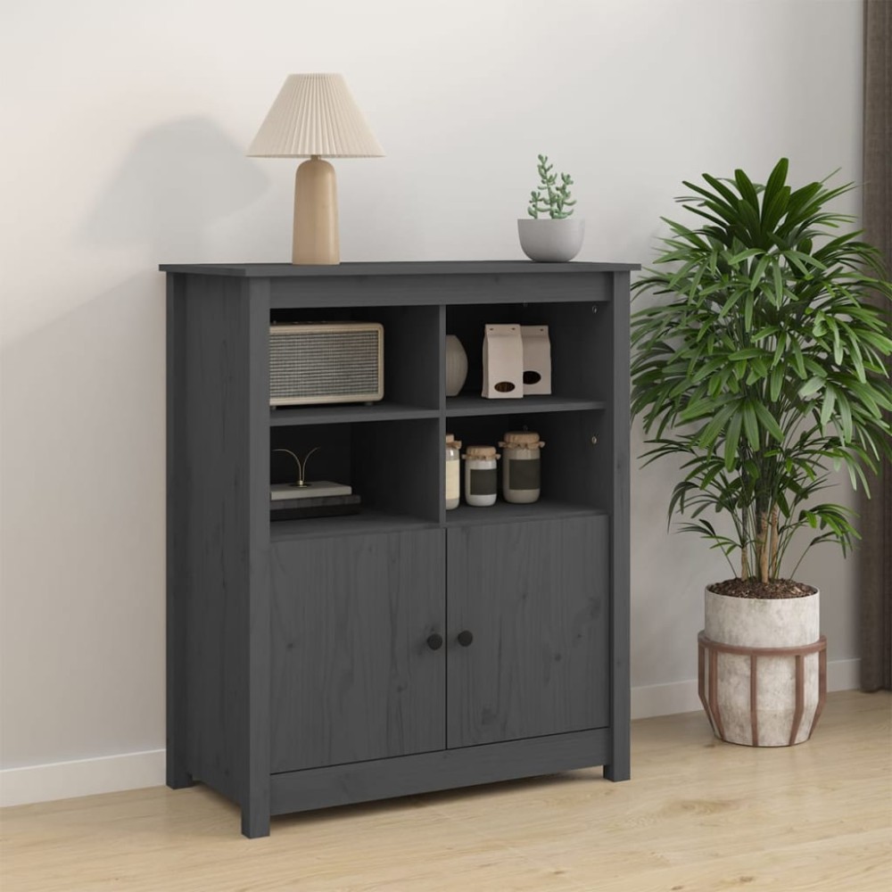vidaXL Ντουλάπι Γκρι 83x41,5x100cm από Μασίφ Ξύλο Πεύκου 1 τεμ.