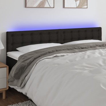 vidaXL Κεφαλάρι Κρεβατιού LED Μαύρο 160x5x78/88cm Υφασμάτινο 1 τεμ.