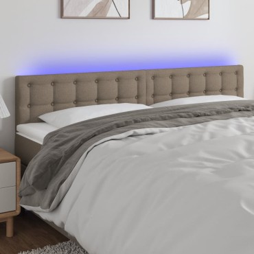 vidaXL Κεφαλάρι Κρεβατιού LED Taupe 180x5x78/88cm Υφασμάτινο 1 τεμ.