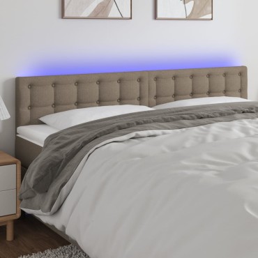 vidaXL Κεφαλάρι Κρεβατιού LED Taupe 200x5x78/88cm Υφασμάτινο 1 τεμ.
