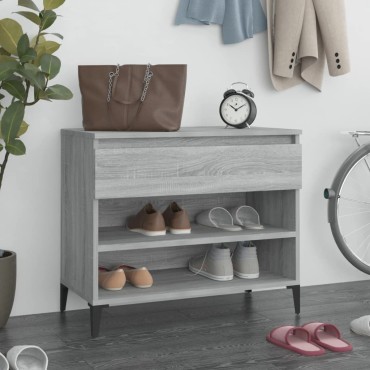 vidaXL Παπουτσοθήκη Γκρι Sonoma 70x36x60cm από Επεξεργασμένο Ξύλο