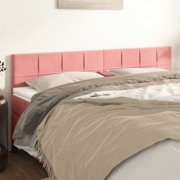 vidaXL Κεφαλάρια Κρεβατιού 2 τεμ. Ροζ 100x5x78/88cm Βελούδινο