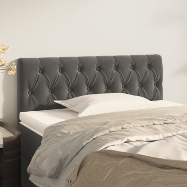 vidaXL Κεφαλάρι Κρεβατιού Σκούρο Γκρι 100x7x78/88cm Βελούδινο 1 τεμ.