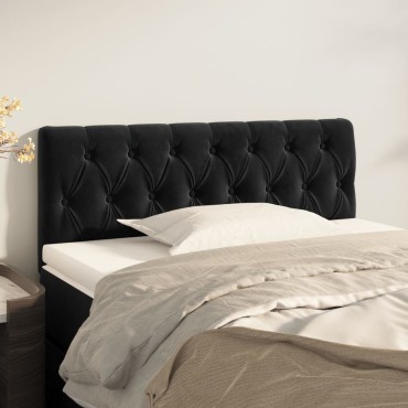 vidaXL Κεφαλάρι Κρεβατιού Μαύρο 100x7x78/88cm Βελούδινο 1 τεμ.