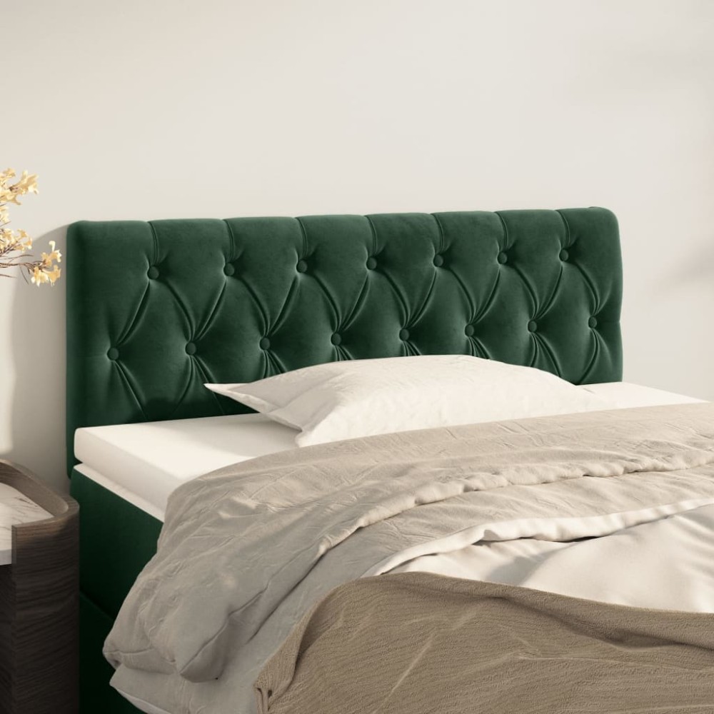 vidaXL Κεφαλάρι Κρεβατιού Σκούρο Πράσινο 100x7x78/88cm Βελούδινο 1 τεμ.