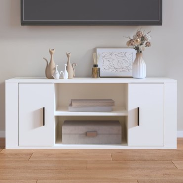 vidaXL Έπιπλο Τηλεόρασης Λευκό 100x35x40cm Επεξ. Ξύλο