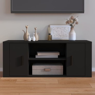 vidaXL Έπιπλο Τηλεόρασης Μαύρο 100x35x40cm Επεξ. Ξύλο