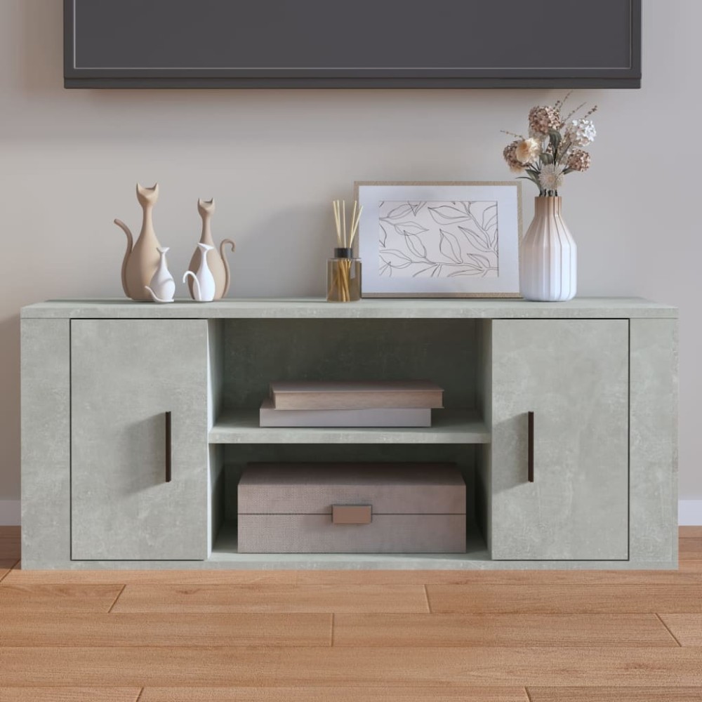 vidaXL Έπιπλο Τηλεόρασης Γκρι Σκυρ. 100x35x40cm Επεξ. Ξύλο