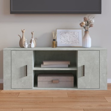 vidaXL Έπιπλο Τηλεόρασης Γκρι Σκυρ. 100x35x40cm Επεξ. Ξύλο
