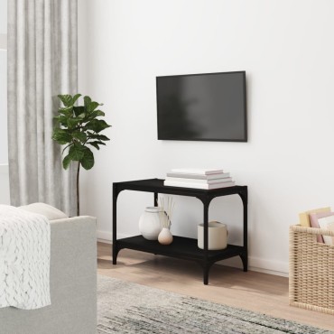 vidaXL Έπιπλο Τηλεόρασης Μαύρο 60x33x41cm Επεξεργασμένο Ξύλο & Ατσάλι