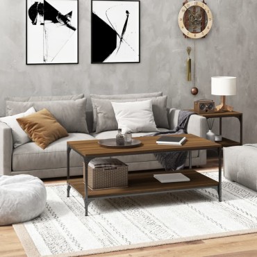 vidaXL Τραπεζάκι Σαλονιού Καφέ Δρυς100x50x40cm Επεξεργασμένο Ξύλο 1 τεμ.
