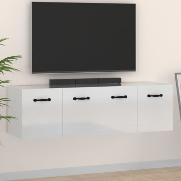 vidaXL Ντουλάπια Τοίχου 2 τεμ. Γυαλ. Λευκό 80x36,5x35cm Επεξ. Ξύλο