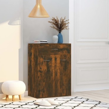 vidaXL Παπουτσοθήκη Καπνιστή Δρυς 60x35x84cm από Επεξεργασμένο Ξύλο