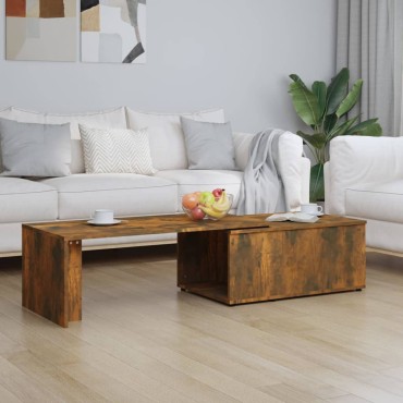 vidaXL Τραπεζάκι Σαλονιού Καπνιστή Δρυς 150x50x35cm Επεξεργ. Ξύλο 1 τεμ.