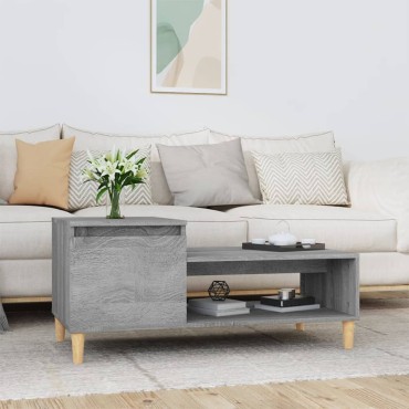 vidaXL Τραπεζάκι Σαλονιού Γκρι Sonoma 100x50x45cm Επεξεργασμένο Ξύλο 1 τεμ.