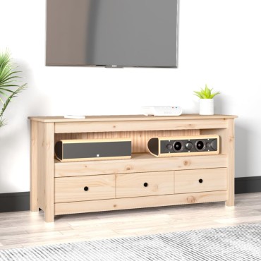 vidaXL Έπιπλο Τηλεόρασης 114x35x52cm από Μασίφ Ξύλο Πεύκου