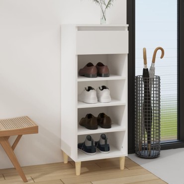 vidaXL Παπουτσοθήκη Λευκή 40x36x105cm από Επεξεργασμένο Ξύλο