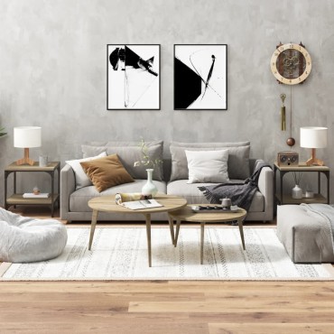 vidaXL Τραπεζάκια Σαλονιού 2 τεμ. Sonoma Δρυς 40x40x40cm Επεξ. Ξύλο