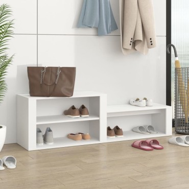 vidaXL Παπουτσοθήκη Λευκή 150x35x45cm από Επεξεργασμένο Ξύλο