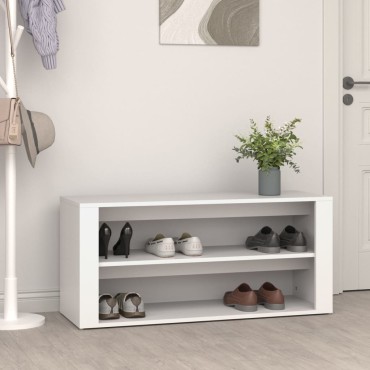 vidaXL Παπουτσοθήκη Λευκή 100x35x45cm από Επεξεργασμένο Ξύλο