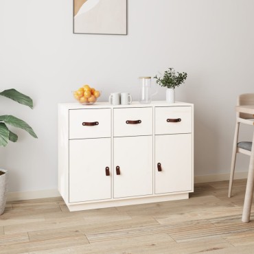 vidaXL Συρταριέρα Λευκή 100x40x75cm από Μασίφ Ξύλο Πεύκου 1 τεμ.