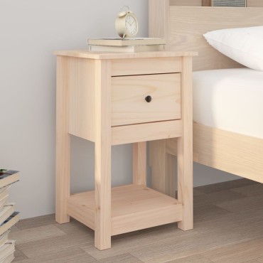 vidaXL Κομοδίνο 40x35x61,5cm από Μασίφ Ξύλο Πεύκου 1 τεμ.