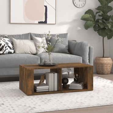 vidaXL Τραπεζάκι Σαλονιού Καπνιστή Δρυς 100x50x36cm Επεξεργασμ. Ξύλο 1 τεμ.