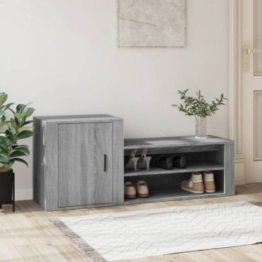 vidaXL Παπουτσοθήκη Γκρι Sonoma 130x35x54cm από Επεξεργασμένο Ξύλο
