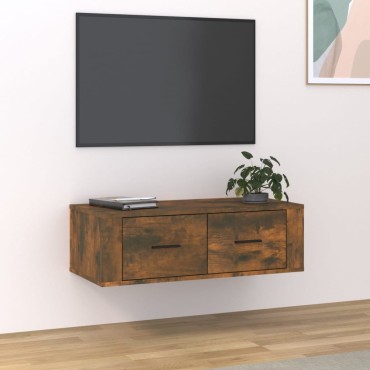 vidaXL Κρεμαστό Ντουλάπι Καπνιστή Δρυς 80x36x25cm Επεξεργασμένο Ξύλο