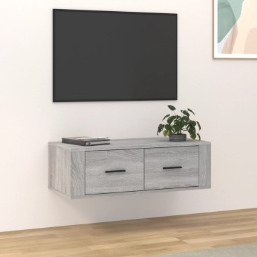 vidaXL Έπιπλο Τηλεόρασης Κρεμαστό Γκρι Sonoma 80x36x25cm Επεξ. Ξύλο