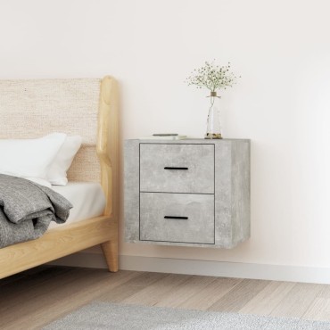 vidaXL Κομοδίνο Επιτοίχιο Γκρι Σκυροδέματος 50x36x47cm 1 τεμ.
